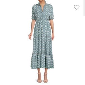 Max Studio - Tiered Floral Midi Dress
Color: IVORY MULTI Size: XL